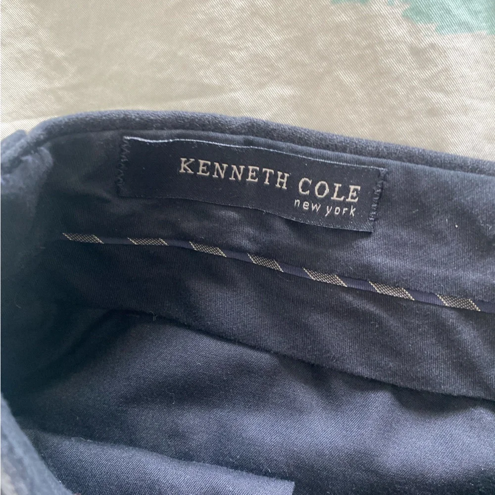 Keneth Cole‎ NY Men’s Suit 2 Piece Dark Gray Jacket 44L Pants 38X29 Flat Front